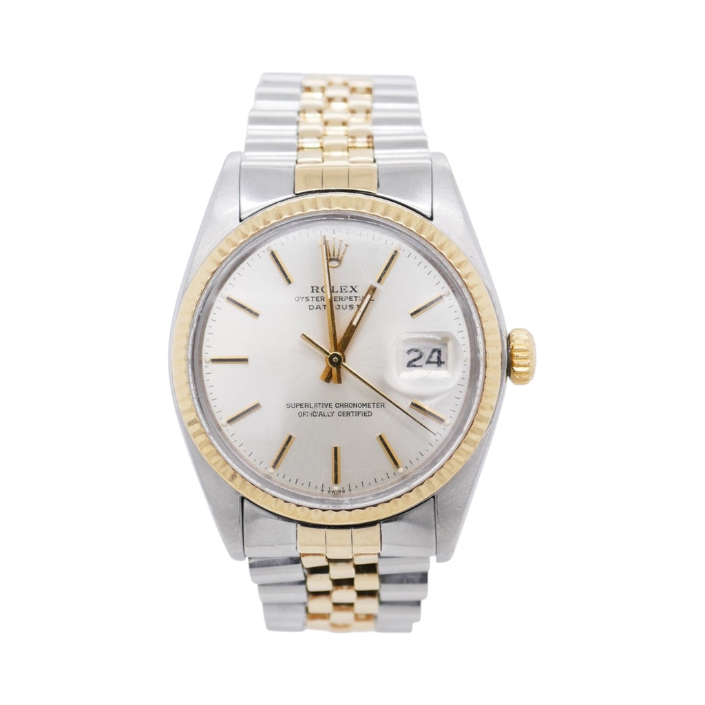 1979 Oyster Perpetual Date Just 16013 Rolex Watch 18k Gold & Stainless Steel