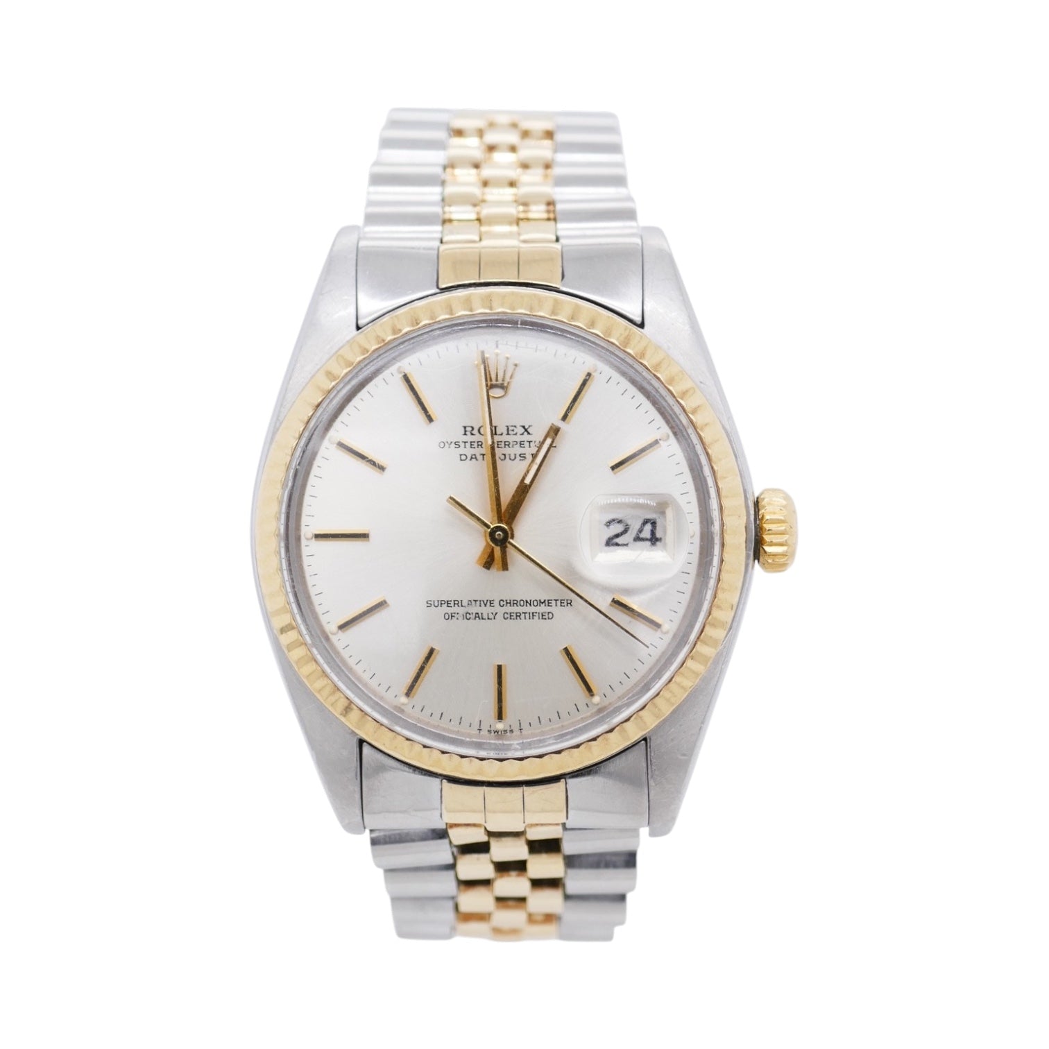 1979 Oyster Perpetual Date Just 16013 Rolex Watch 18k Gold & Stainless Steel
