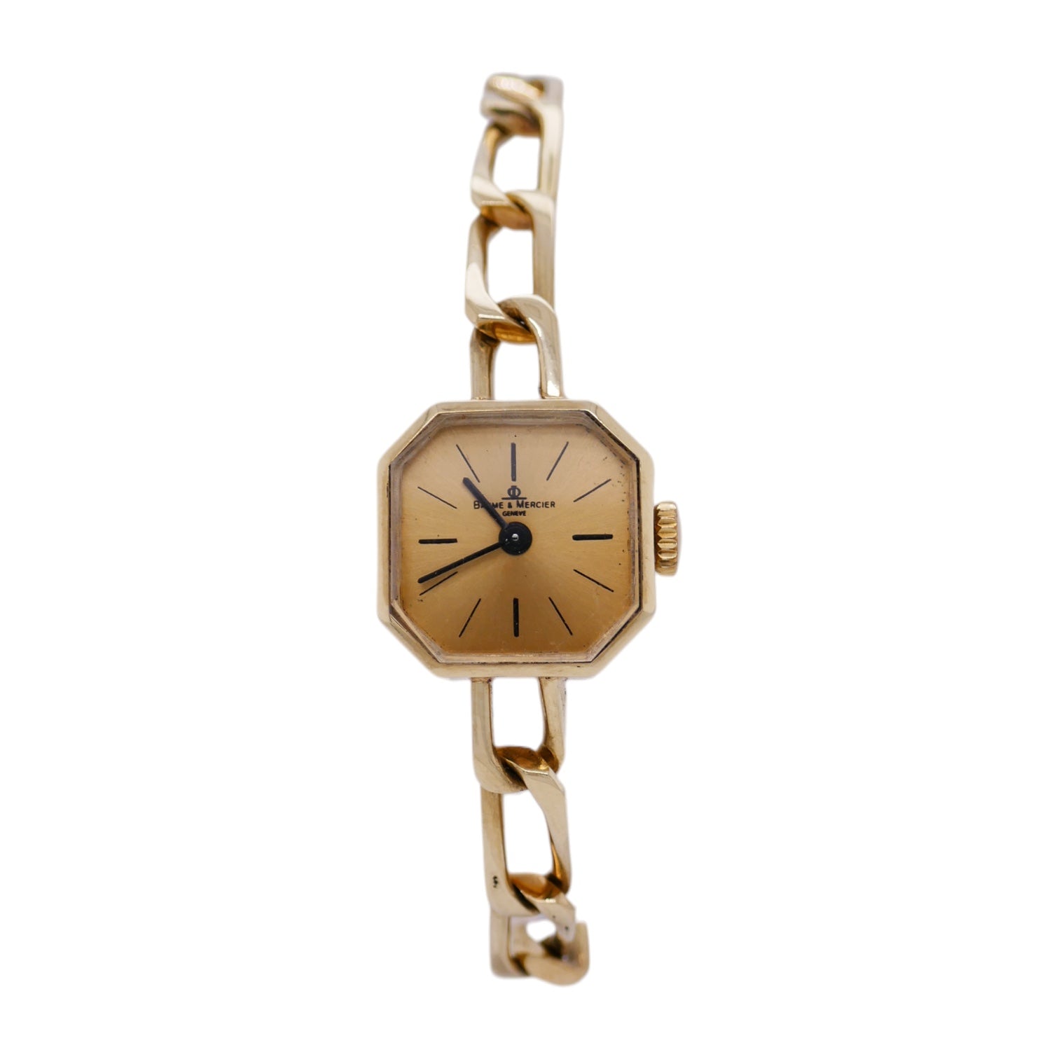 Vintage Baume & Mercier Genève 14K Gold Ladies Watch Octagonal Case 7.48 in