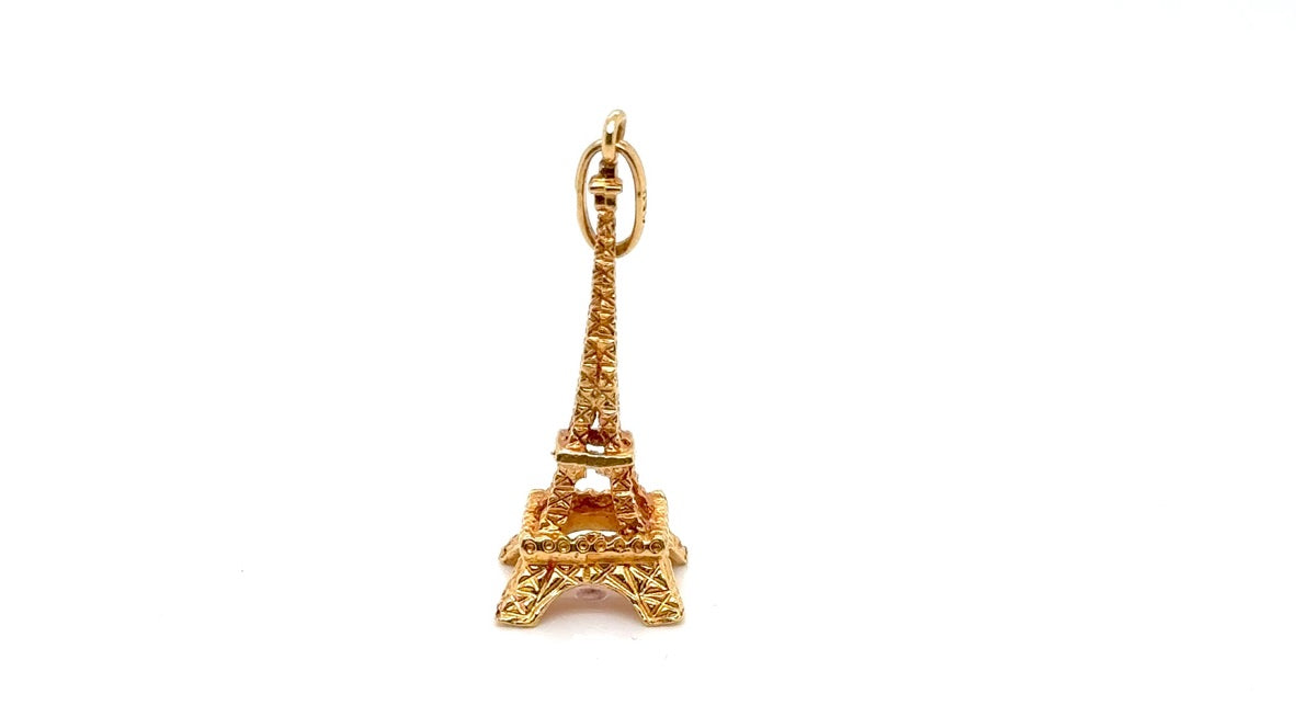 Vintage 18K Gold Eiffel Tower Pendant