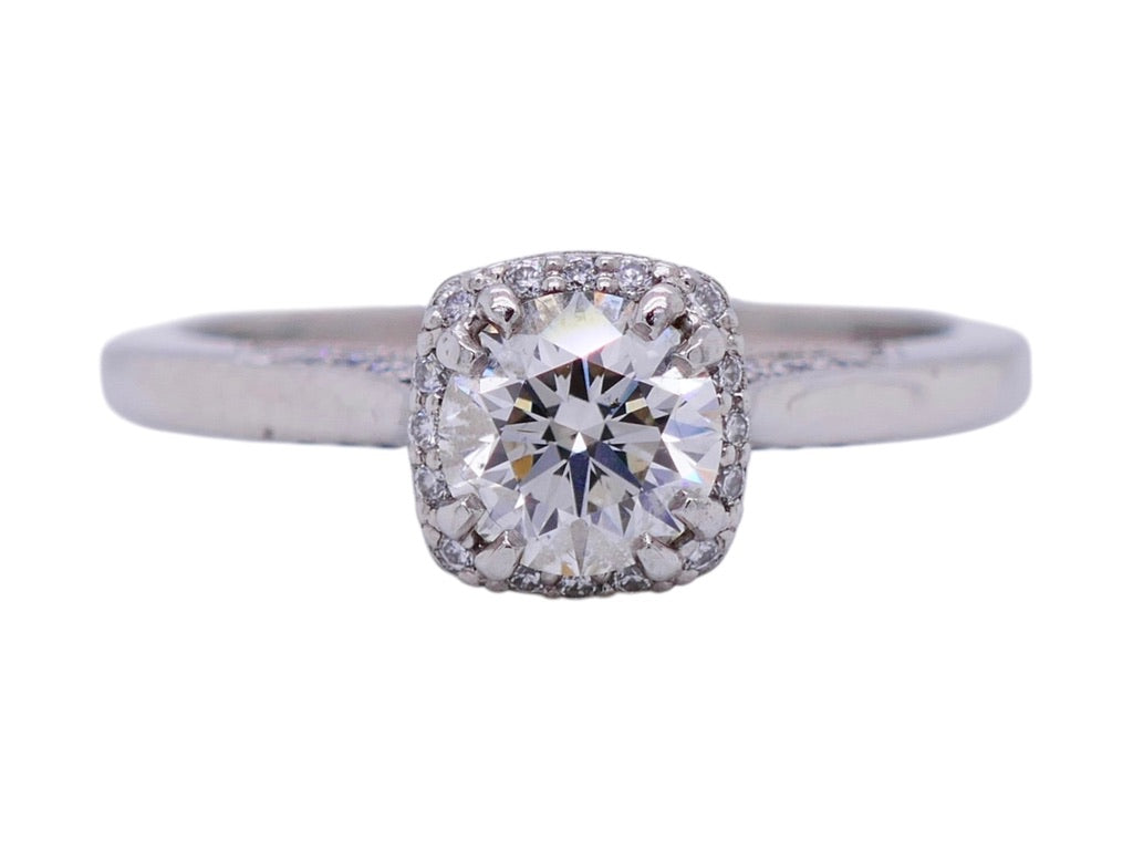 Tacori Platinum Engagement Ring 0.55 ct Diamond Size 4.25 Box & Bag Included