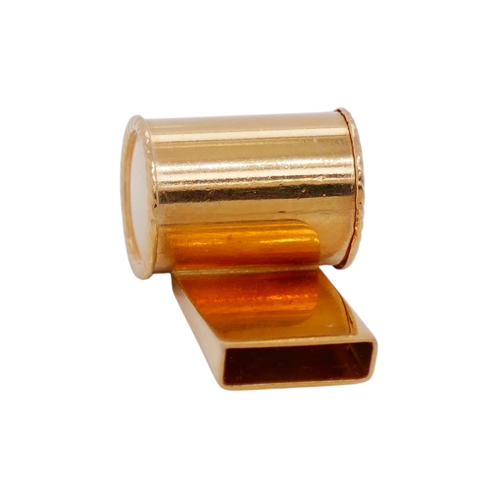 Vintage 18K Solid Gold Functional Whistle Charm Pendant