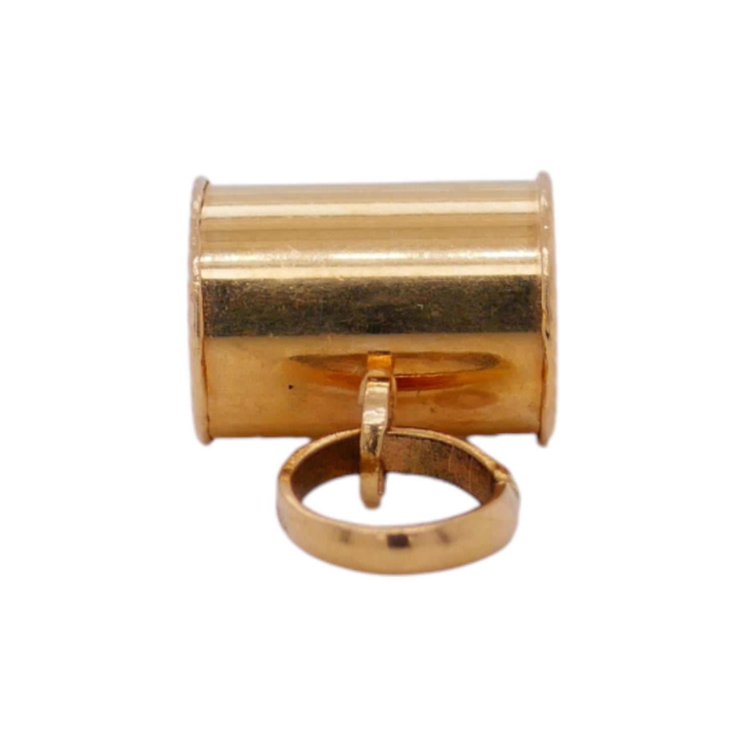 Vintage 18K Solid Gold Functional Whistle Charm Pendant