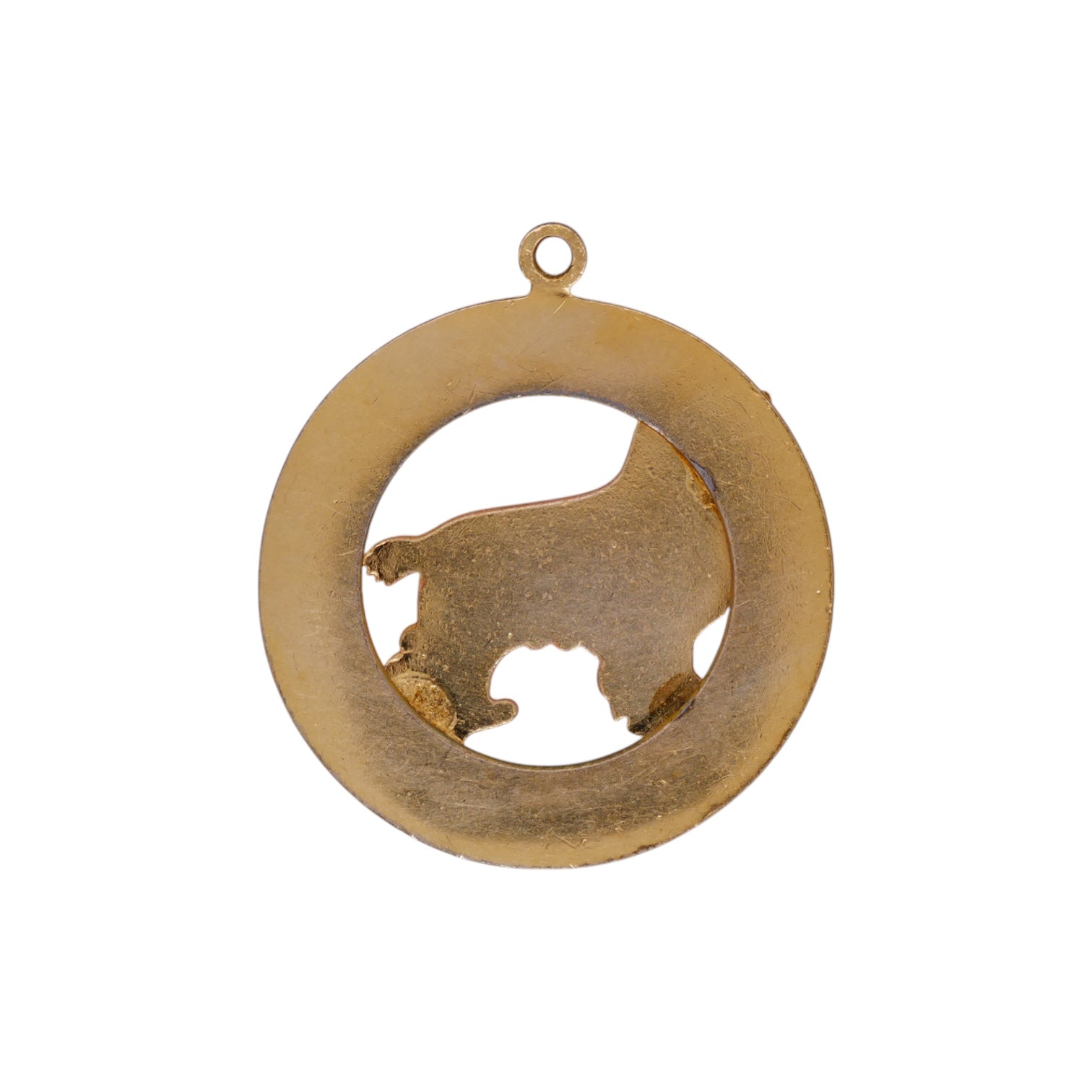 14K Gold Openwork Pendant with Spaniel