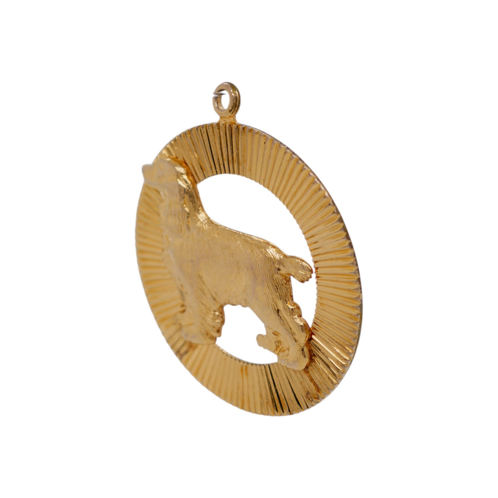 14K Gold Openwork Pendant with Spaniel