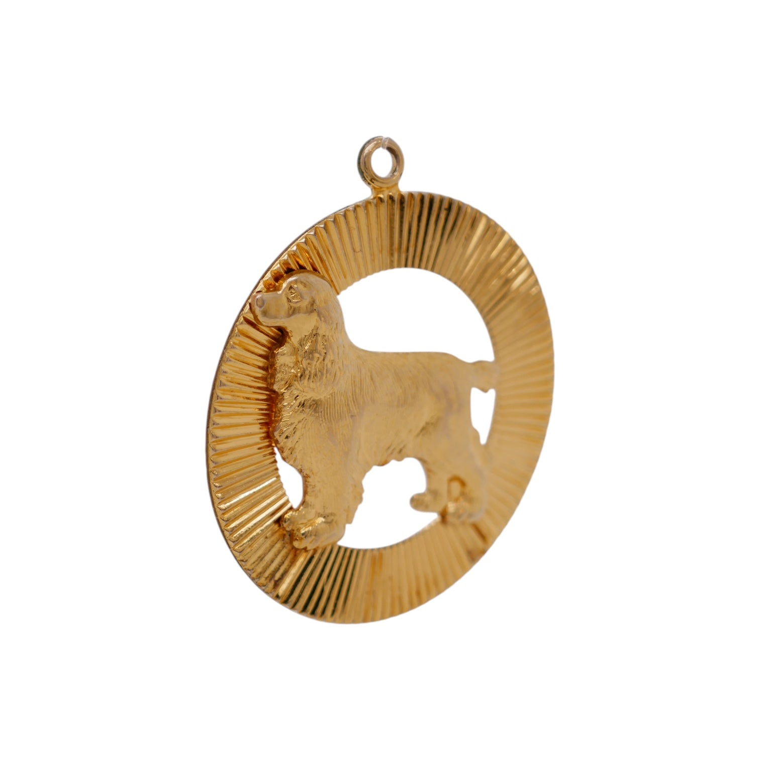 14K Gold Openwork Pendant with Spaniel
