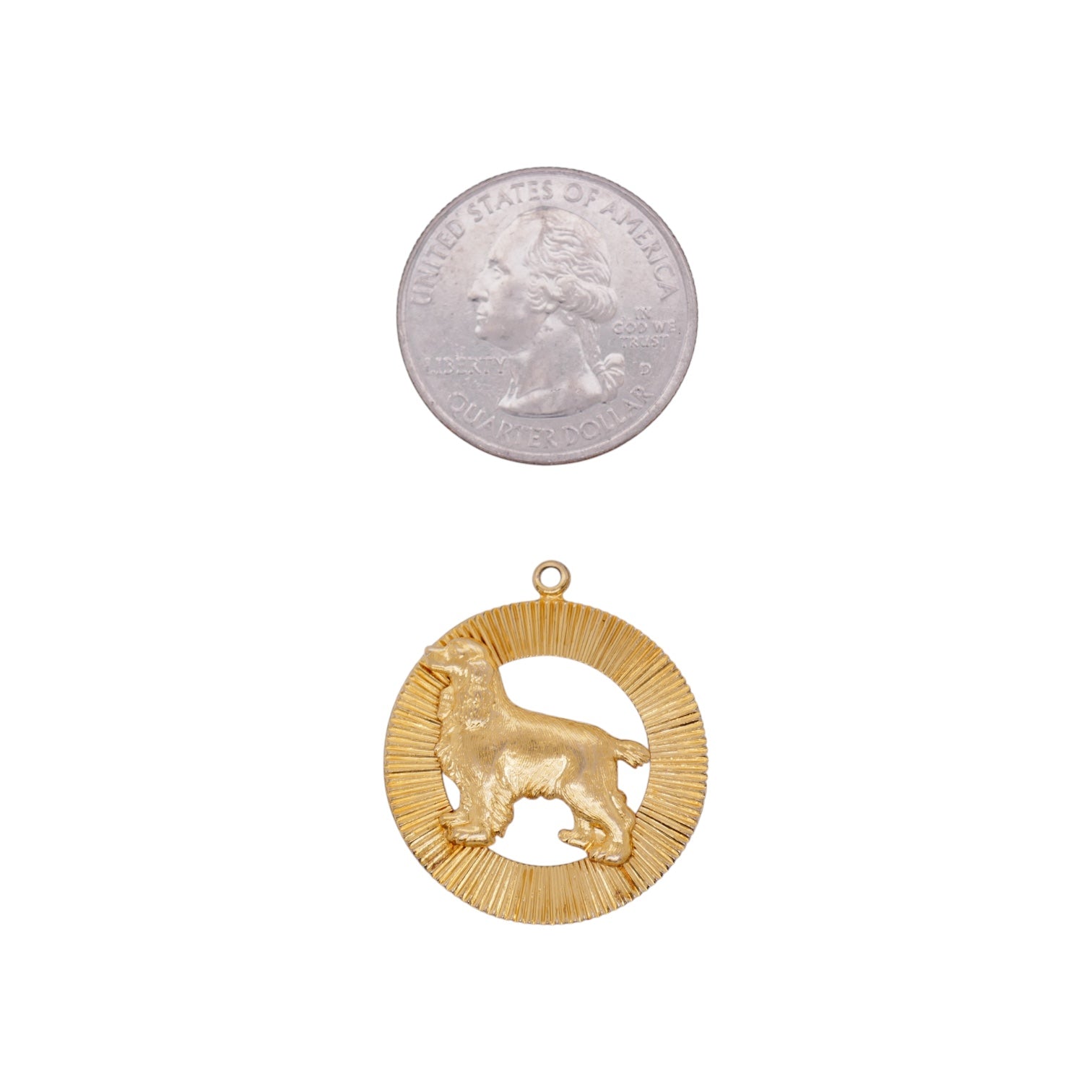 14K Gold Openwork Pendant with Spaniel