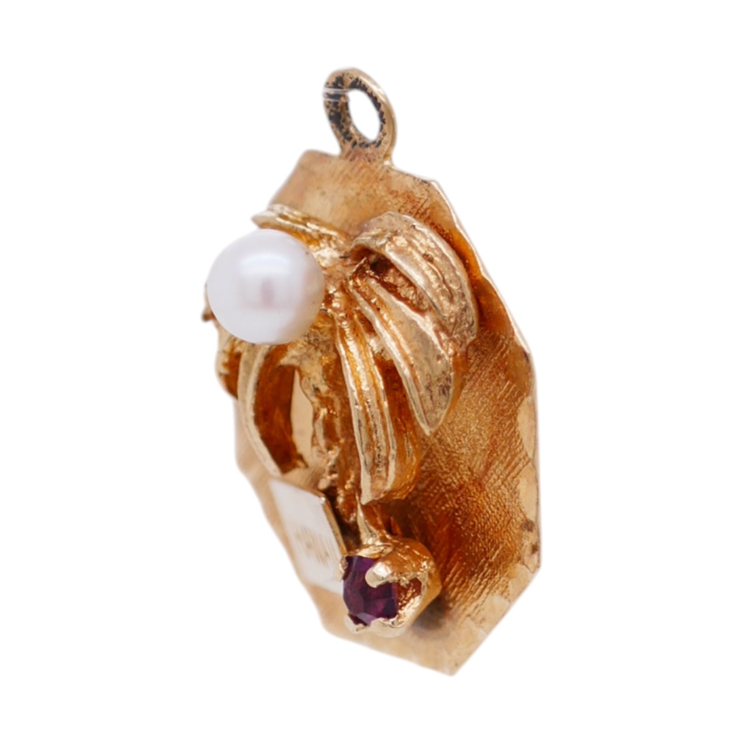 Vintage 14K Gold Pearl & Gemstone Hawaii Travel Charm