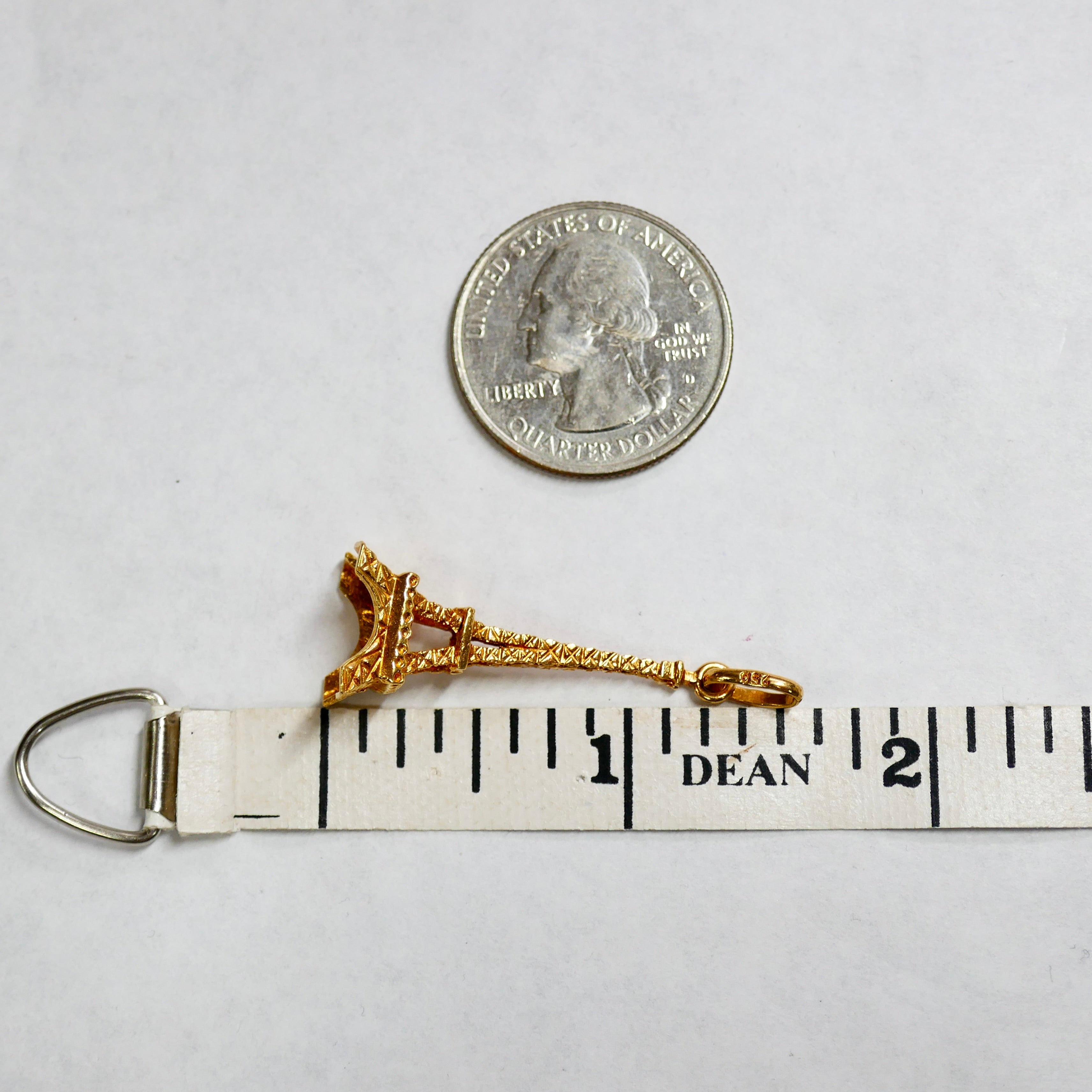 Vintage 18K Gold Eiffel Tower Pendant