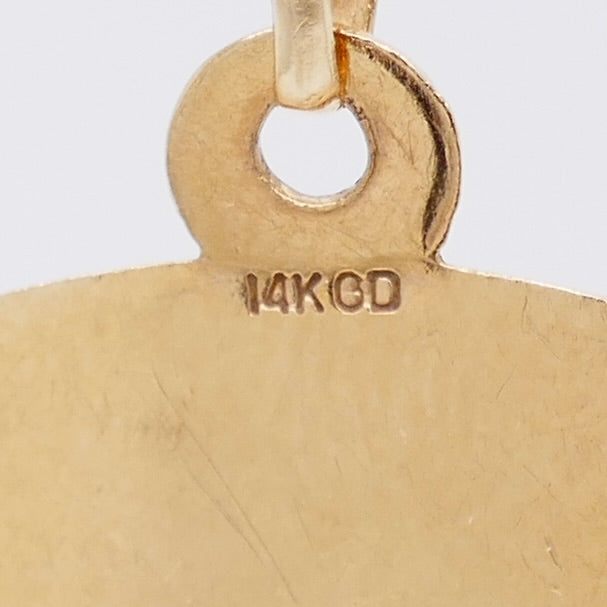 14K Yellow Gold Nefertiti Pendant – Egyptian Revival Open Circle Charm