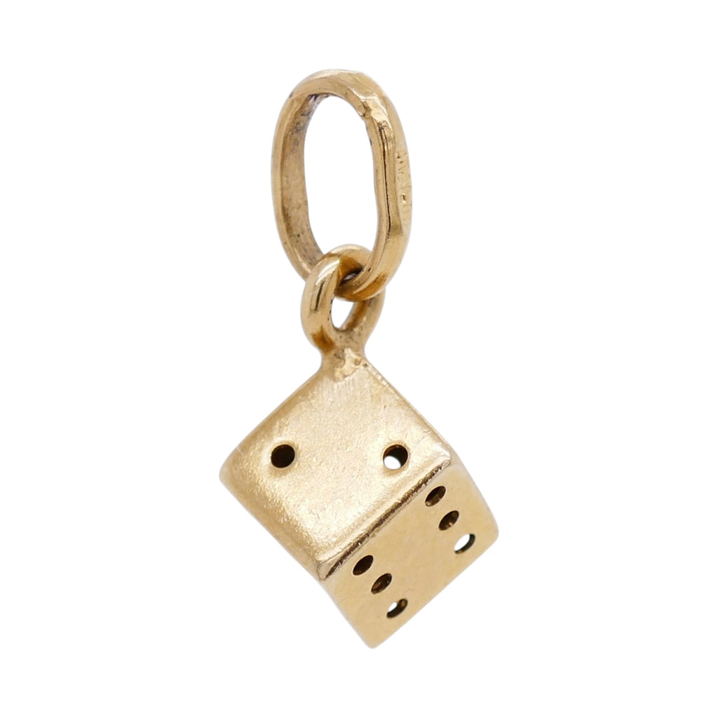 Vintage 14k Gold 6 Sided Die Charm