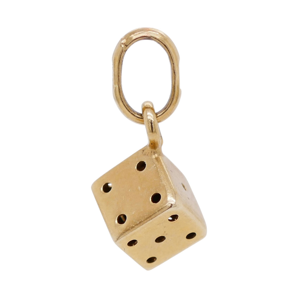 Vintage 14k Gold 6 Sided Die Charm