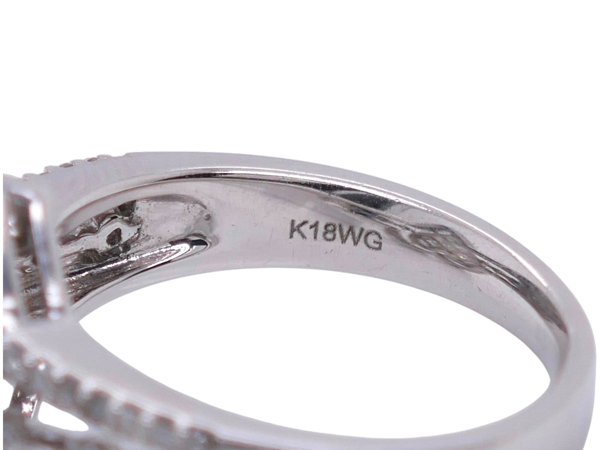 18k White Gold Heart Shaped Ring – Round, Princess, and Marquise Diamonds Sz 5.5