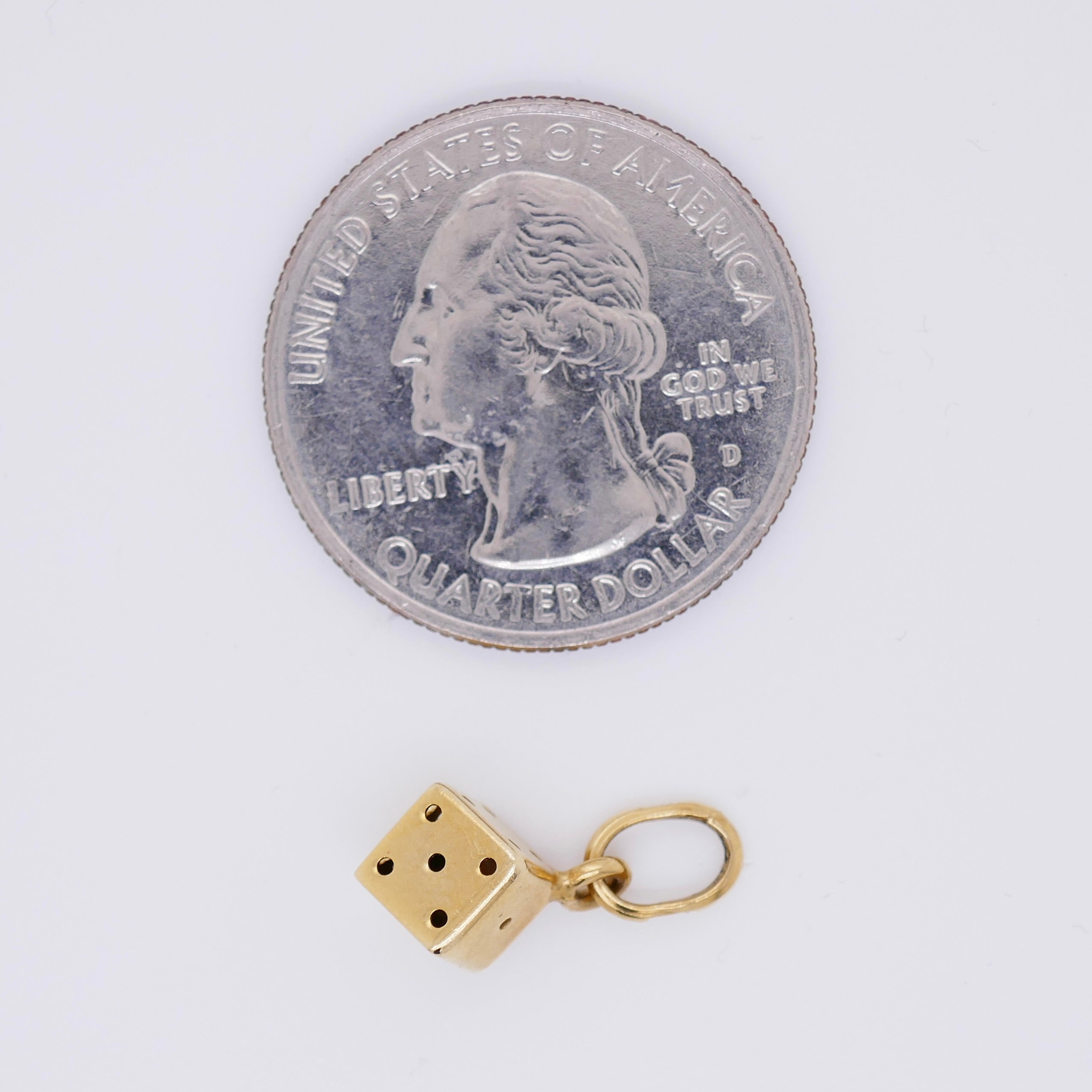 Vintage 14k Gold 6 Sided Die Charm