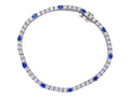 Platinum Diamond & Sapphire Tennis Bracelet 7+ in