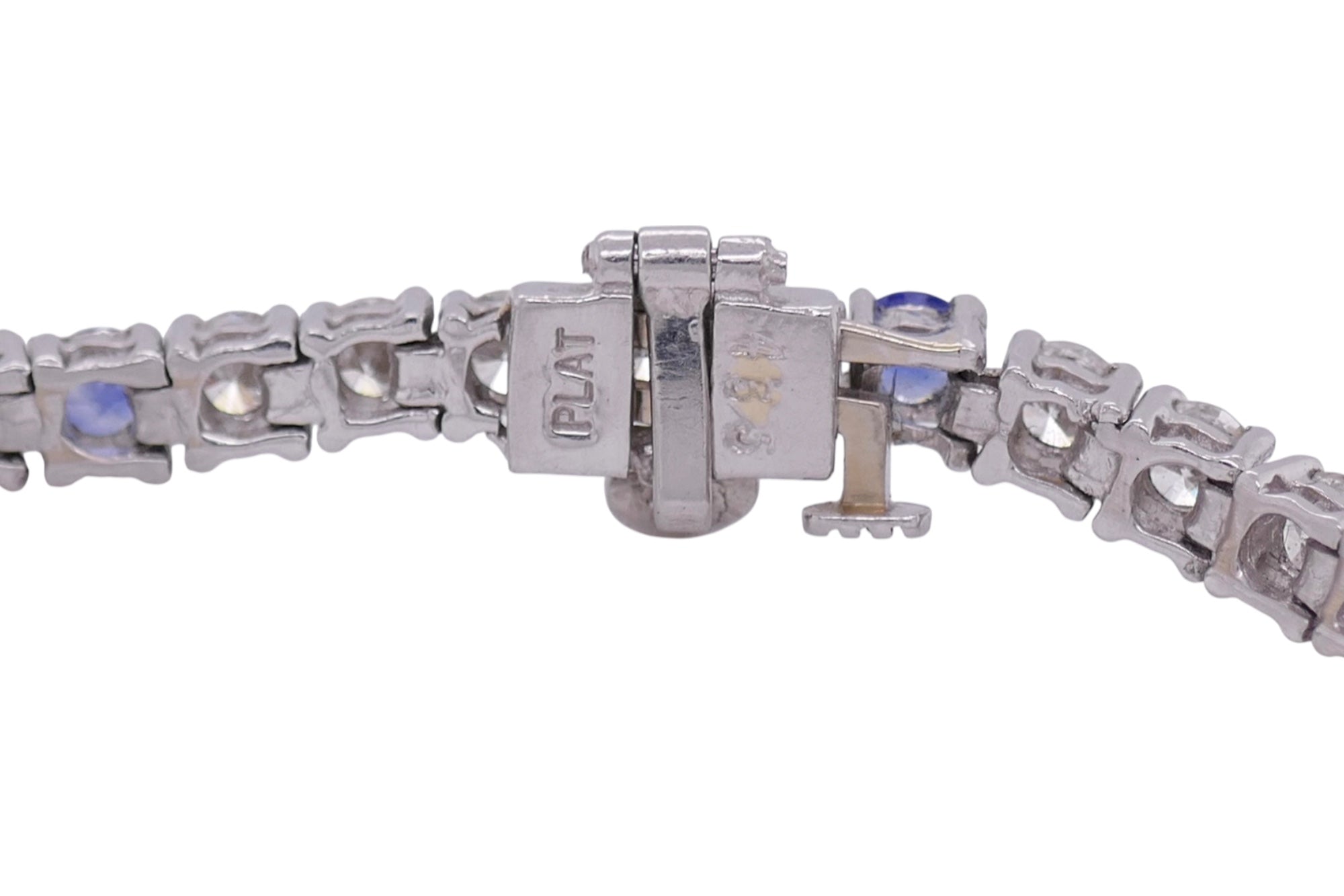 Platinum Diamond & Sapphire Tennis Bracelet 7+ in