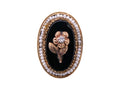 Mourning Ring 14K Yellow Gold Black Onyx Seed Pearl Size 8