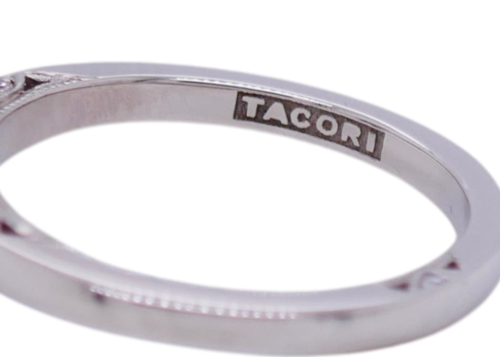 Tacori Platinum Engagement Ring 0.55 ct Diamond Size 4.25 Box & Bag Included