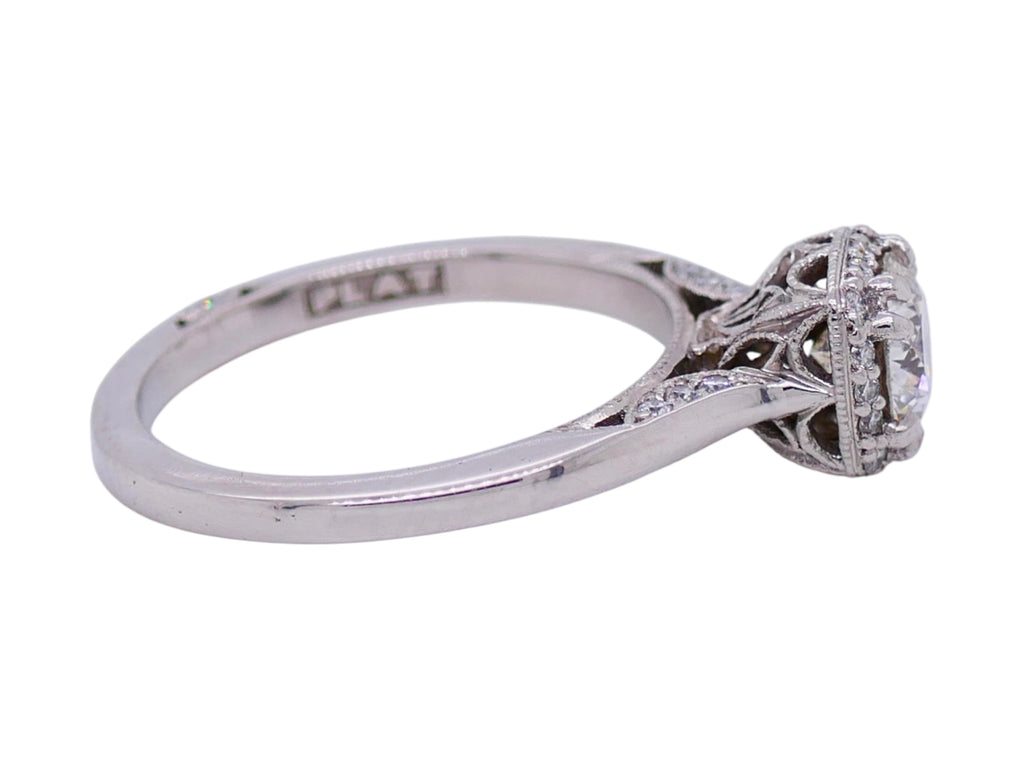 Tacori Platinum Engagement Ring 0.55 ct Diamond Size 4.25 Box & Bag Included