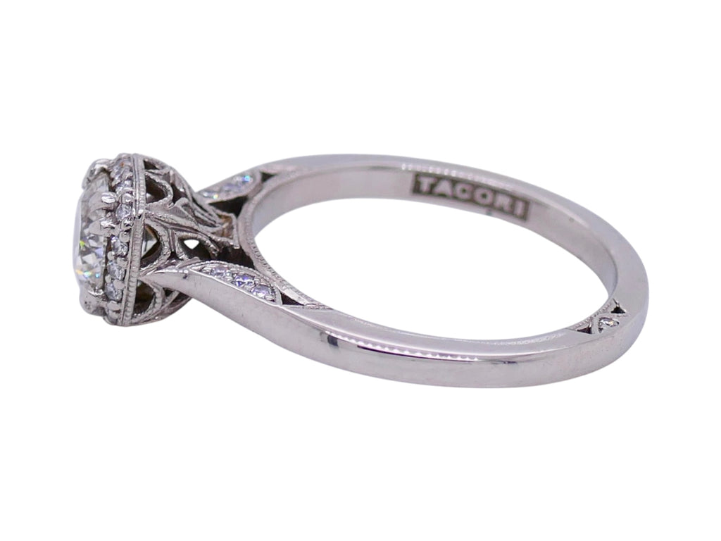 Tacori Platinum Engagement Ring 0.55 ct Diamond Size 4.25 Box & Bag Included
