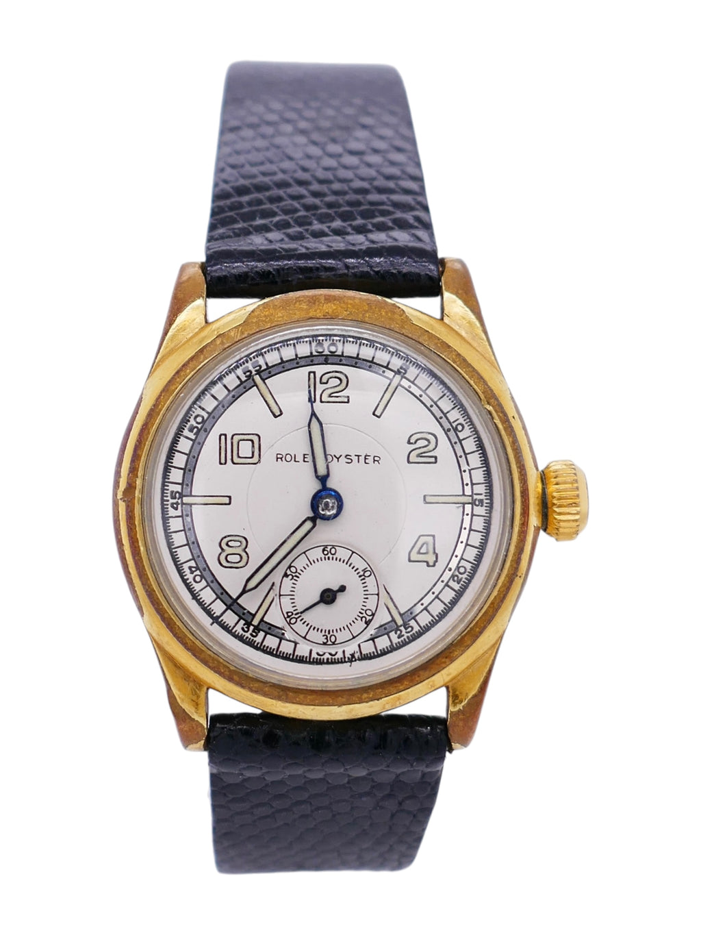 Vintage Gold Plated Rolex Oyster 3373F – Non Rolex Leather Strap