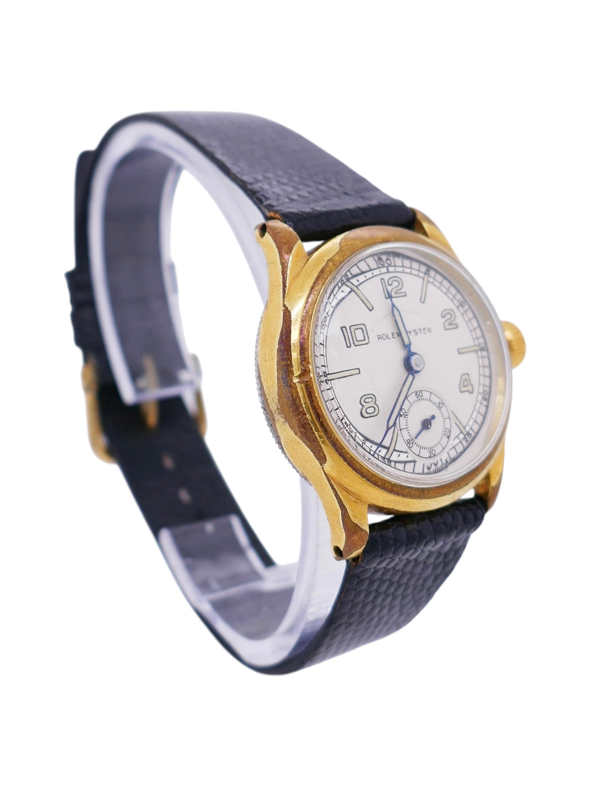 Vintage Gold Plated Rolex Oyster 3373F – Non Rolex Leather Strap