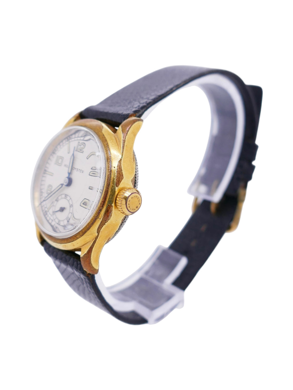 Vintage Gold Plated Rolex Oyster 3373F – Non Rolex Leather Strap