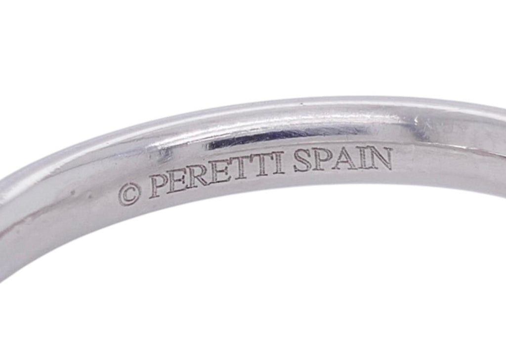 Tiffany & Co. Elsa Peretti Platinum & Diamond Curved Ring Size 5