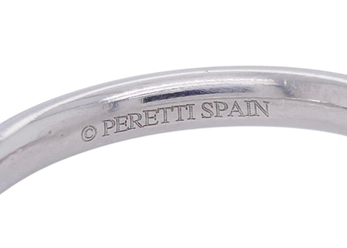 Tiffany & Co. Elsa Peretti Platinum & Diamond Curved Ring Size 5