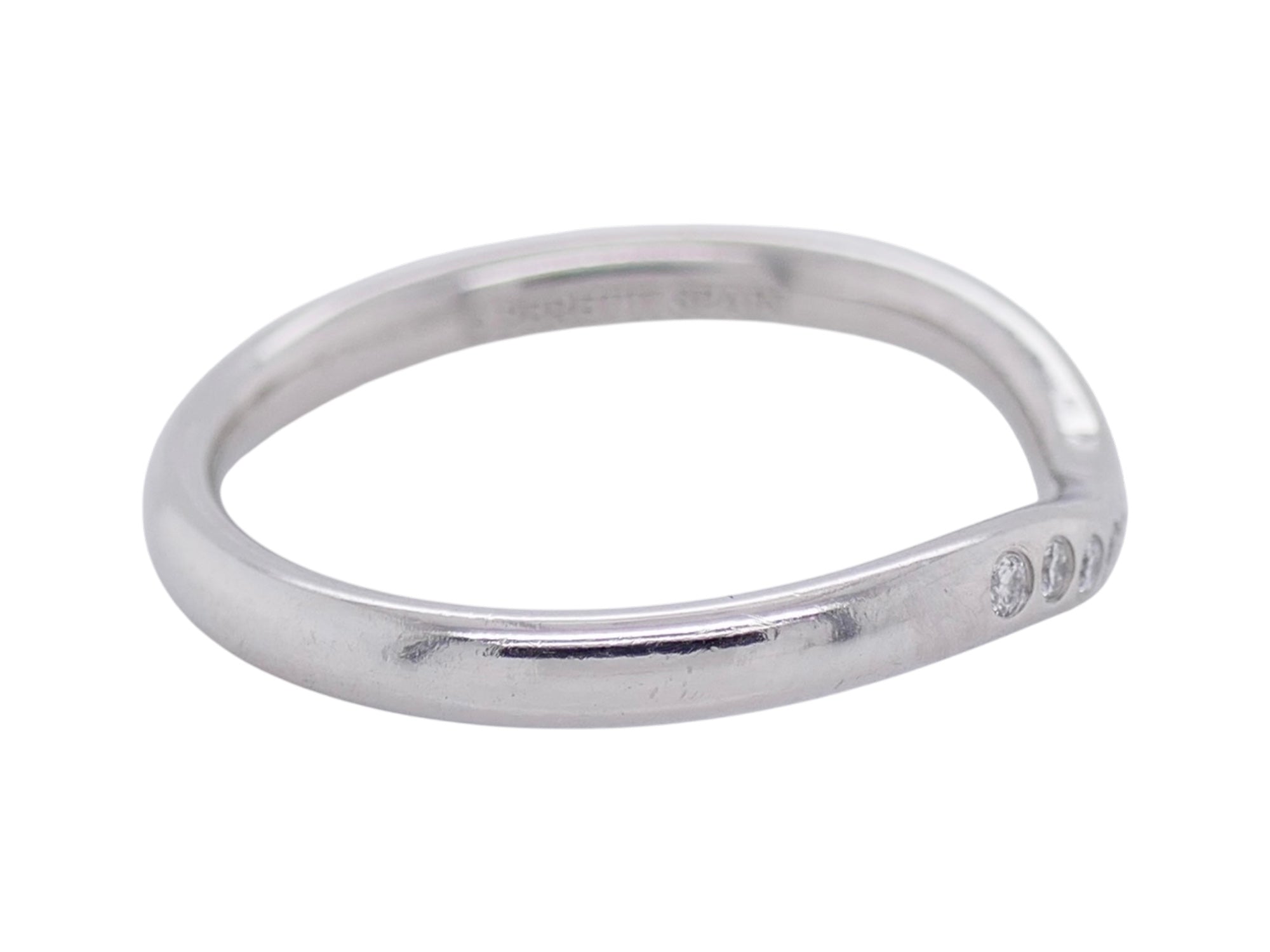 Tiffany & Co. Elsa Peretti Platinum & Diamond Curved Ring Size 5