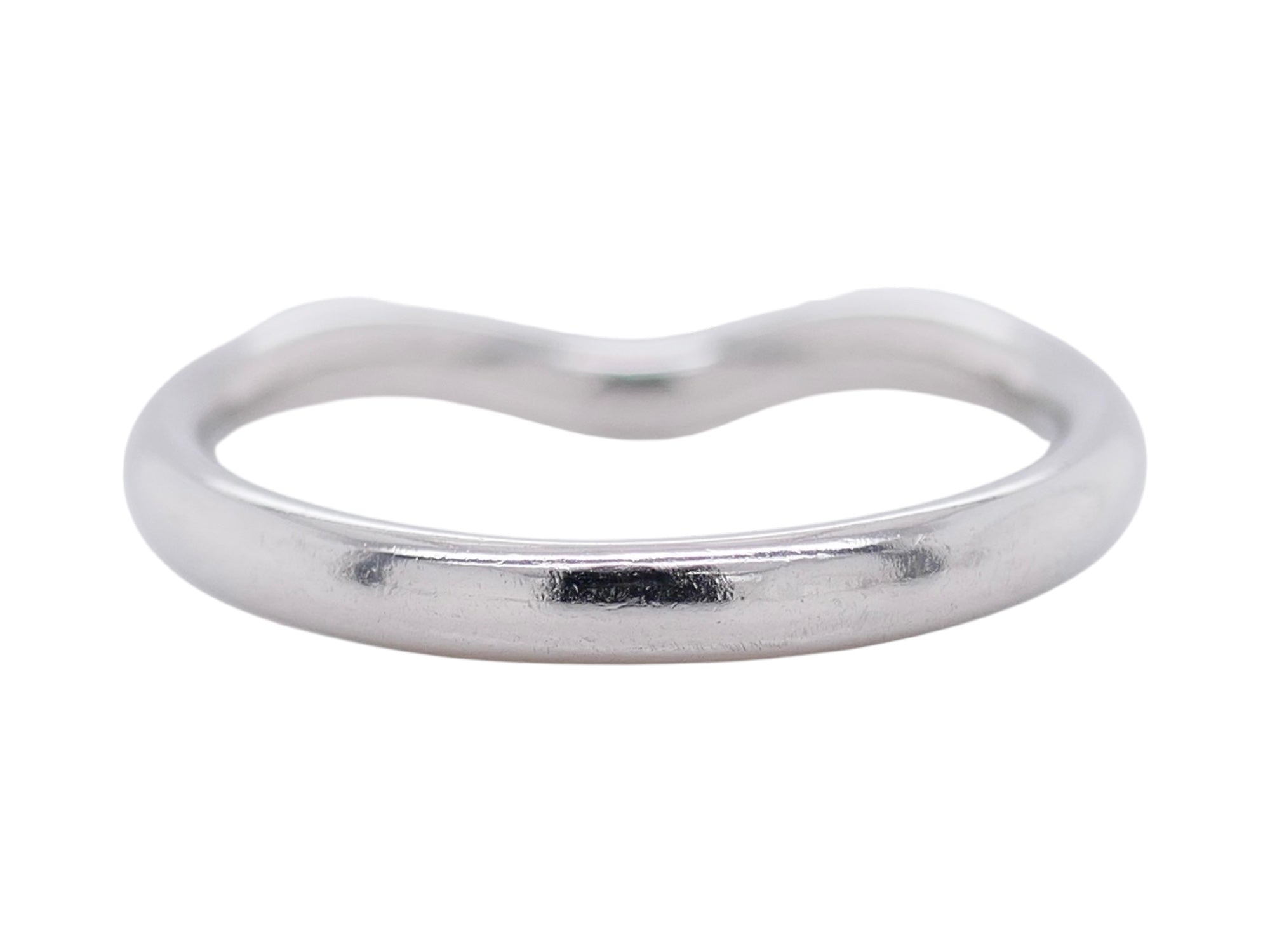 Tiffany & Co. Elsa Peretti Platinum & Diamond Curved Ring Size 5