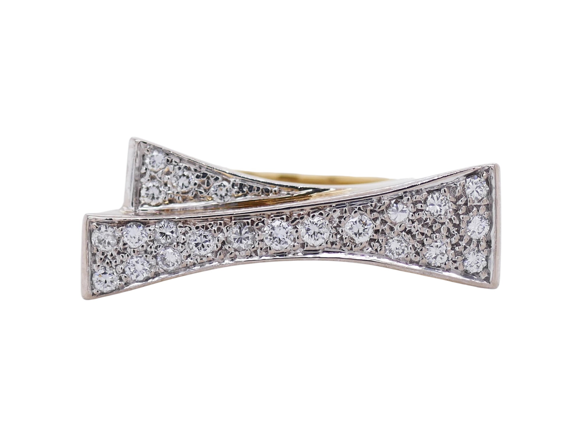 18K Gold Vintage Geometric Diamond Ring Size 6.25