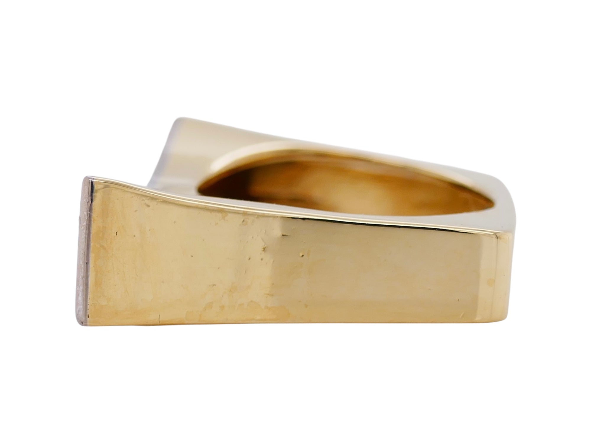 18K Gold Vintage Geometric Diamond Ring Size 6.25
