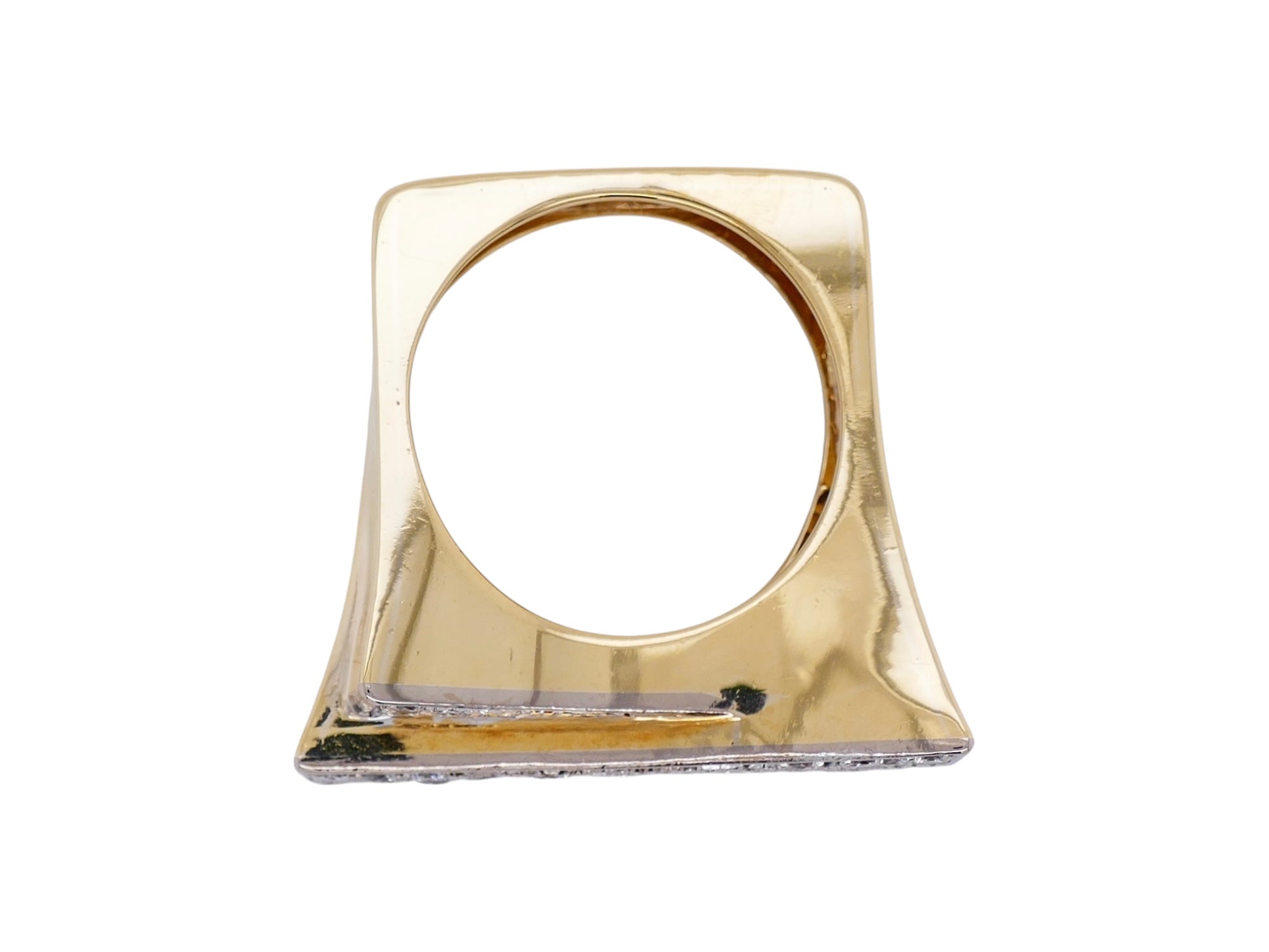 18K Gold Vintage Geometric Diamond Ring Size 6.25