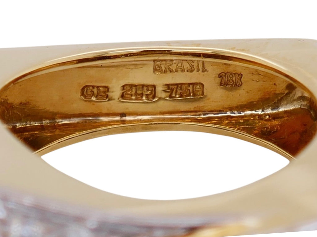 18K Gold Vintage Geometric Diamond Ring Size 6.25