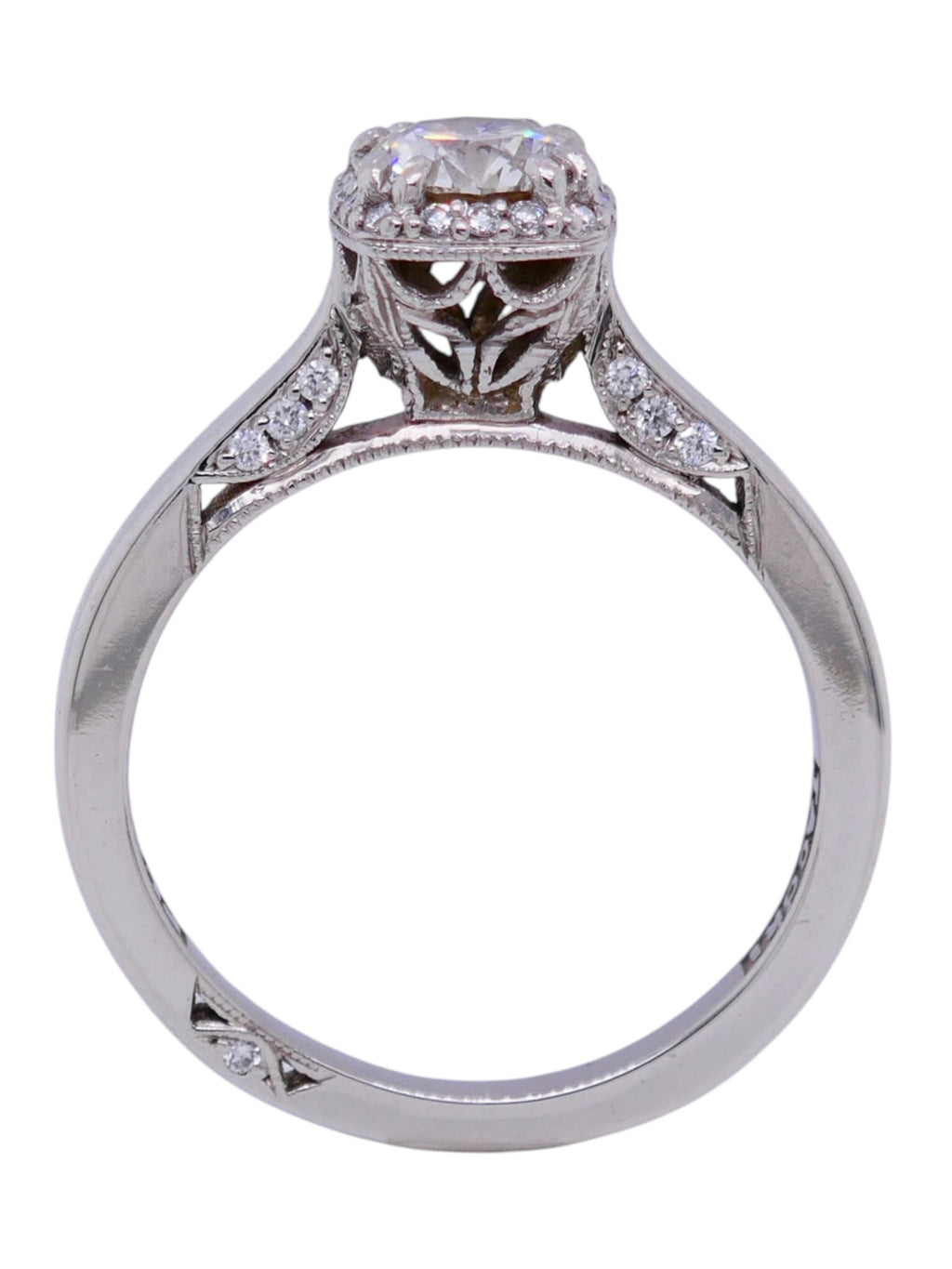 Tacori Platinum Engagement Ring 0.55 ct Diamond Size 4.25 Box & Bag Included
