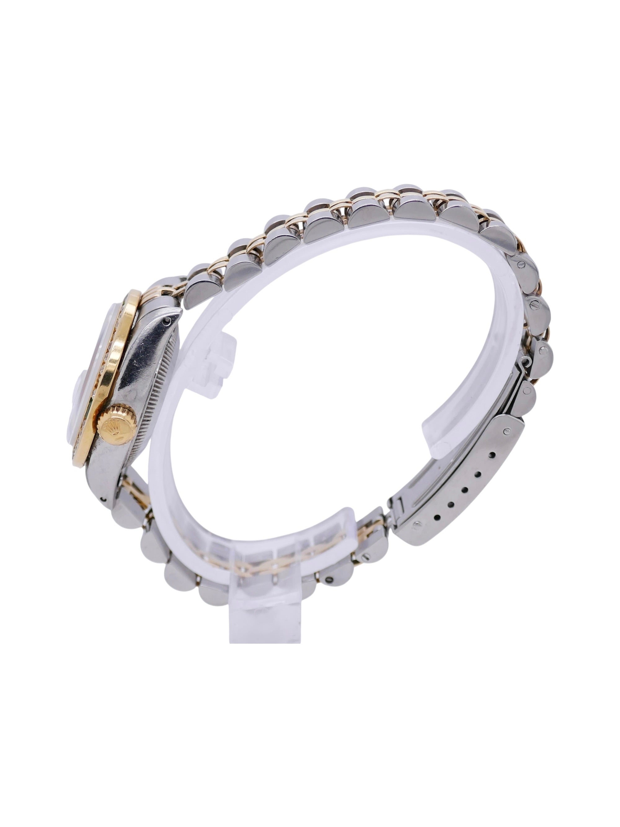 Rolex Oyster Perpetual Datejust 69173–18k Gold & Steel–Diamond & Emerald Bezel