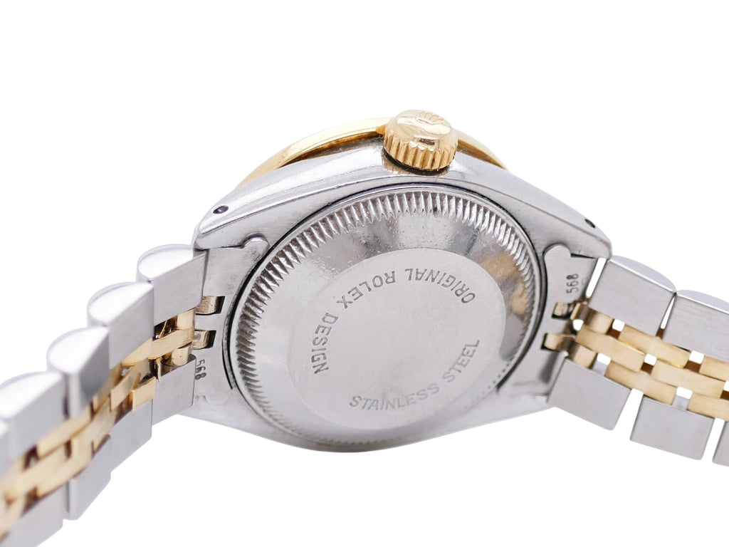 Rolex Oyster Perpetual Datejust 69173–18k Gold & Steel–Diamond & Emerald Bezel