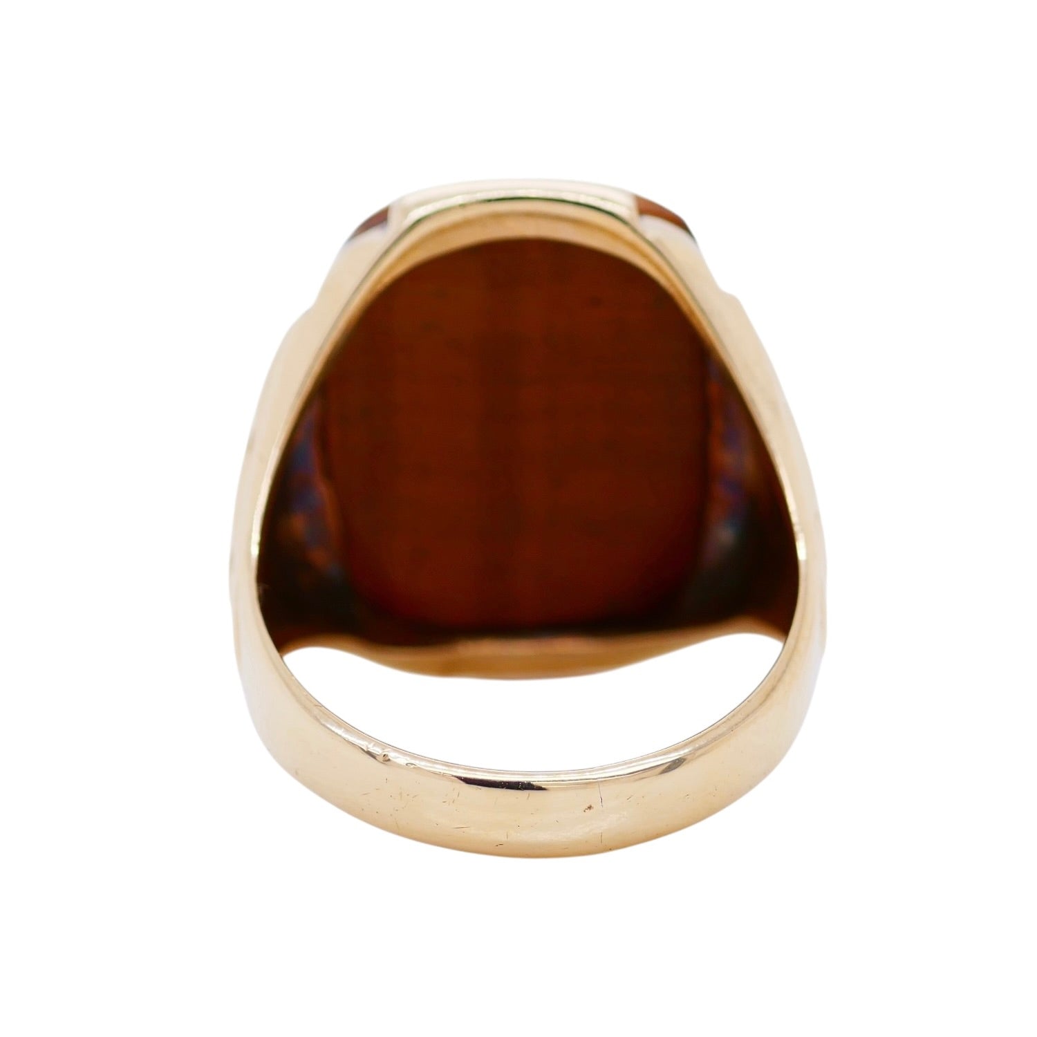 Vintage Handmade 10k Gold Tiger's Eye Cameo Ring Size 8.25