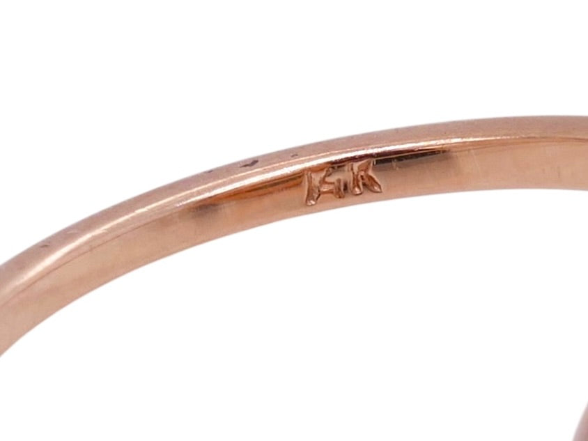 14k Rose Gold Turquoise & Diamond Two Ring Set Size 8.5
