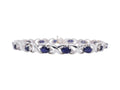 7 tcw Sapphire and Diamond 14k White Gold 7.25" Tennis Bracelet