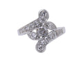 Vintage 14K White Gold Diamond Bypass Ring Size 6