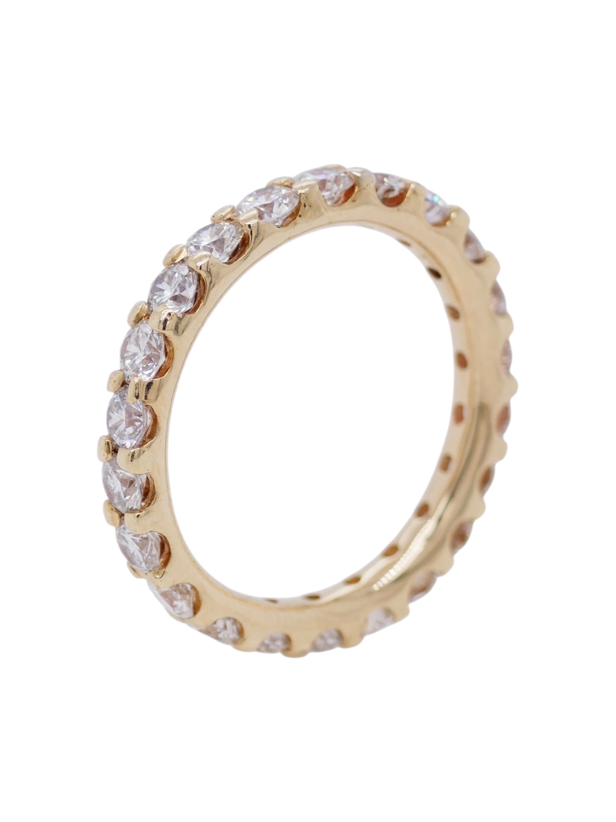 14K Yellow Gold Diamond Eternity Band Size 6