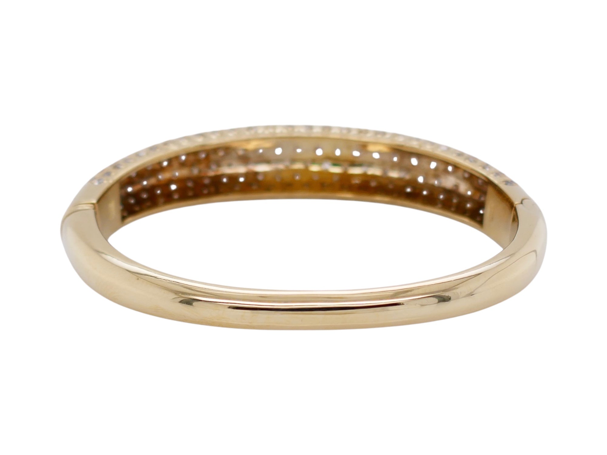14K Gold Diamond Bangle 6 in
