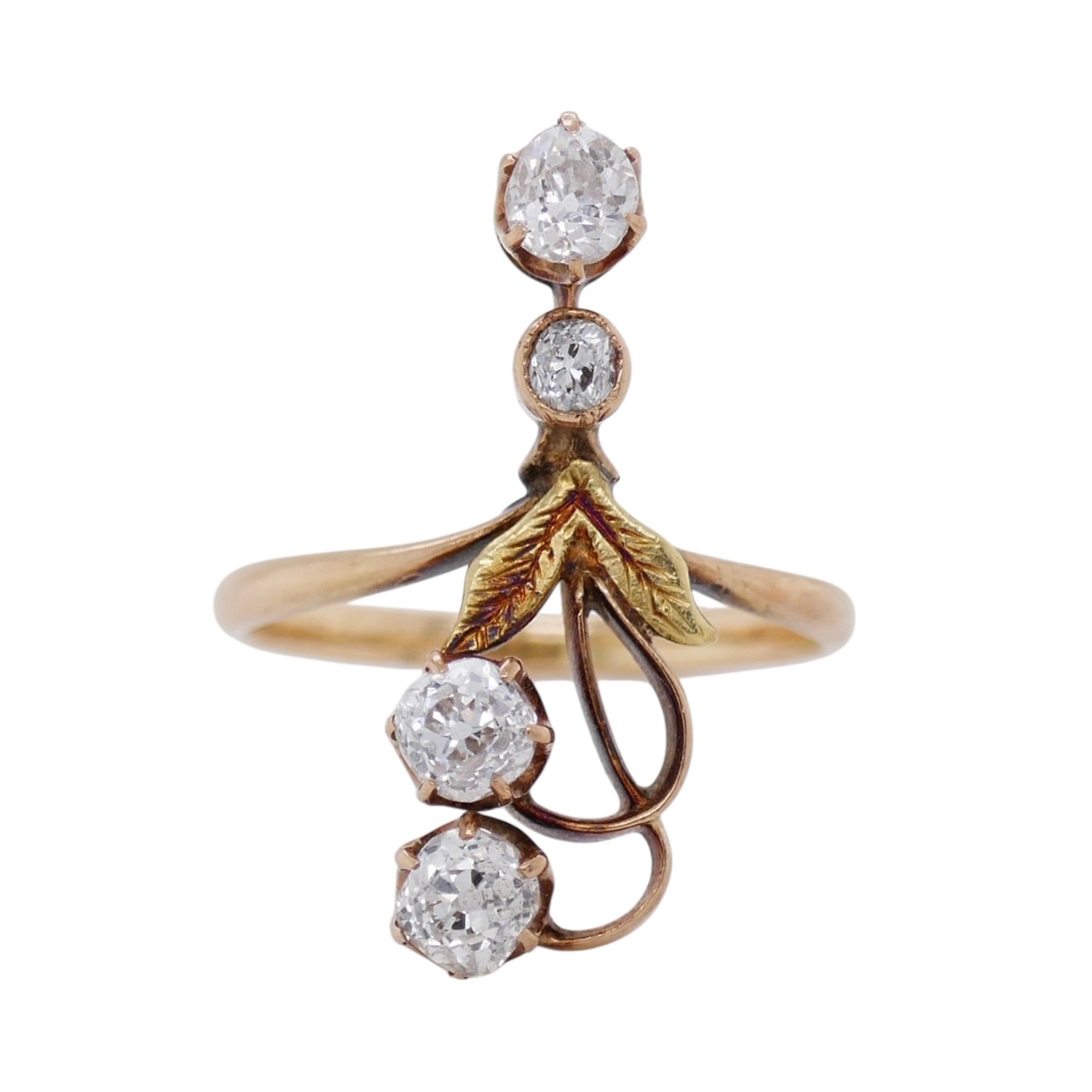 Antique 14K Gold Diamond Ring Size 5.5+ – Unique Old European Cut Diamonds