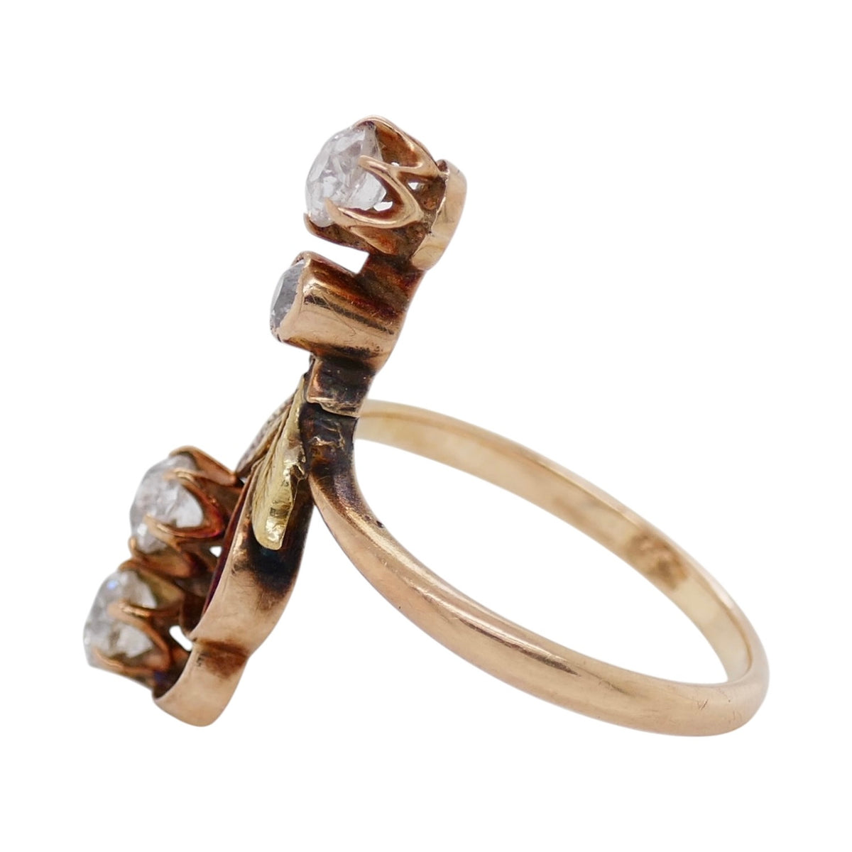 Antique 14K Gold Diamond Ring Size 5.5+ – Unique Old European Cut Diamonds