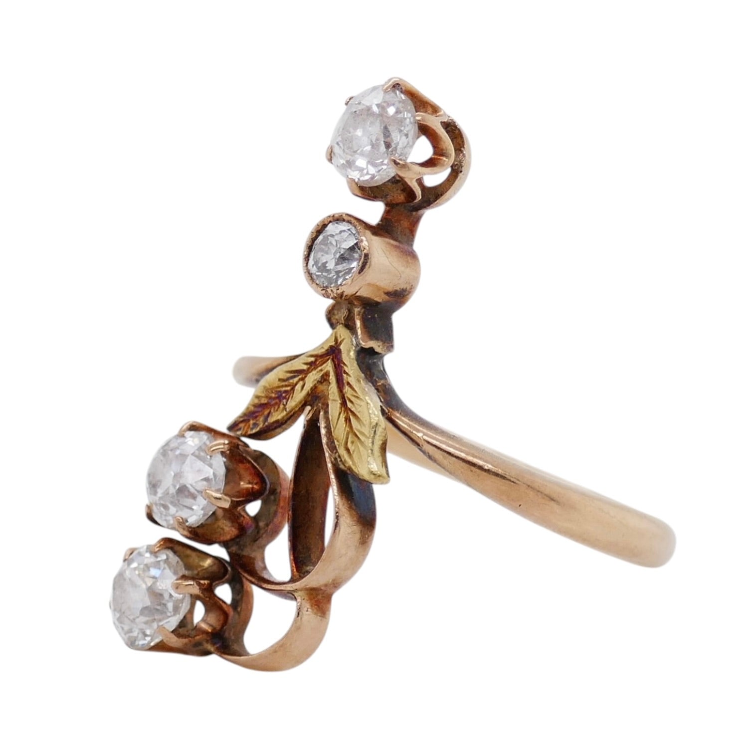 Antique 14K Gold Diamond Ring Size 5.5+ – Unique Old European Cut Diamonds