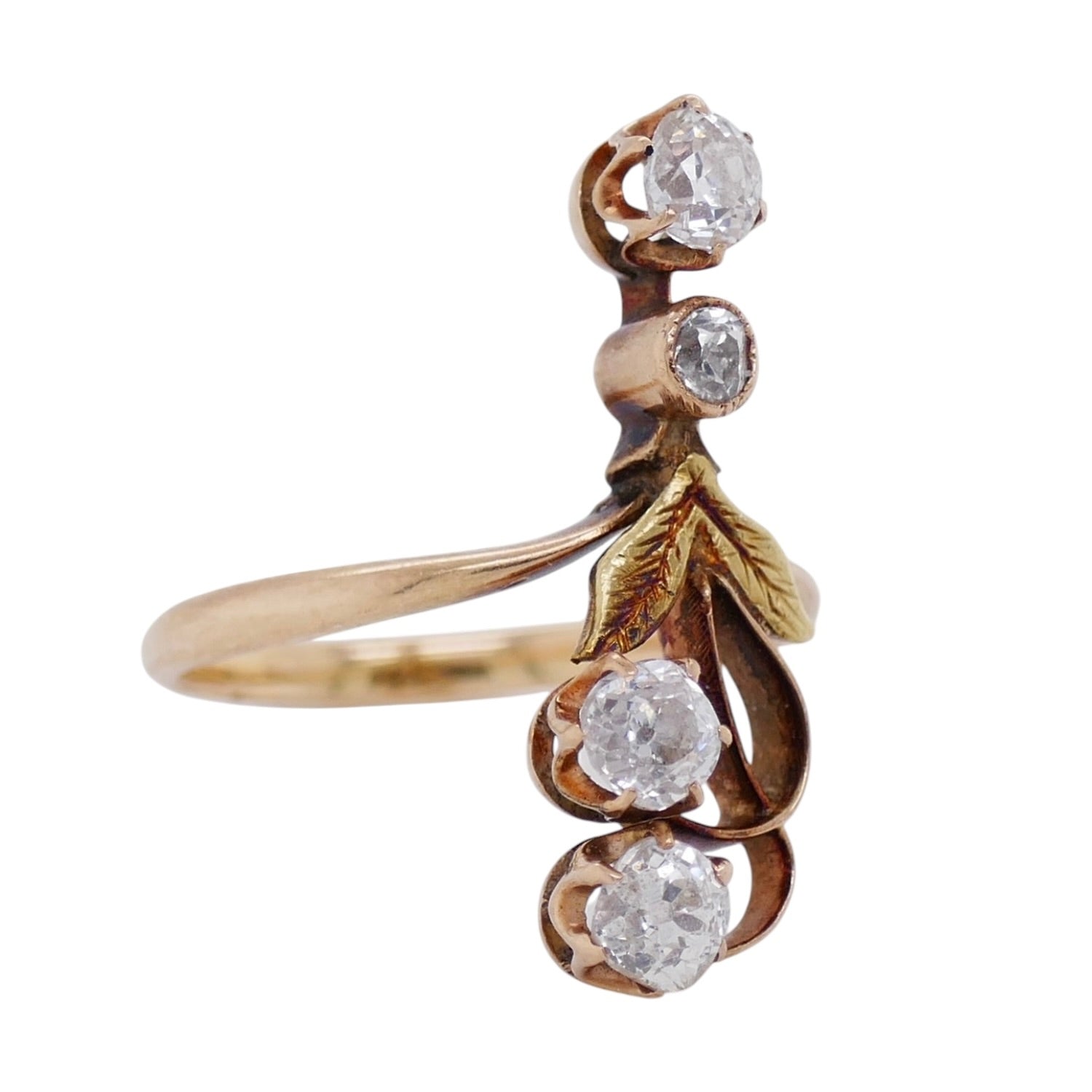 Antique 14K Gold Diamond Ring Size 5.5+ – Unique Old European Cut Diamonds