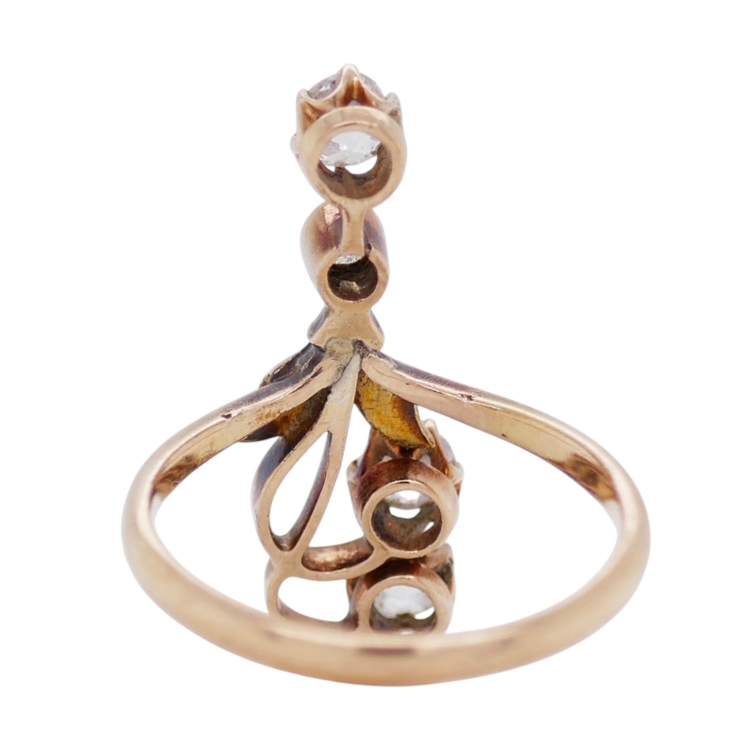 Antique 14K Gold Diamond Ring Size 5.5+ – Unique Old European Cut Diamonds