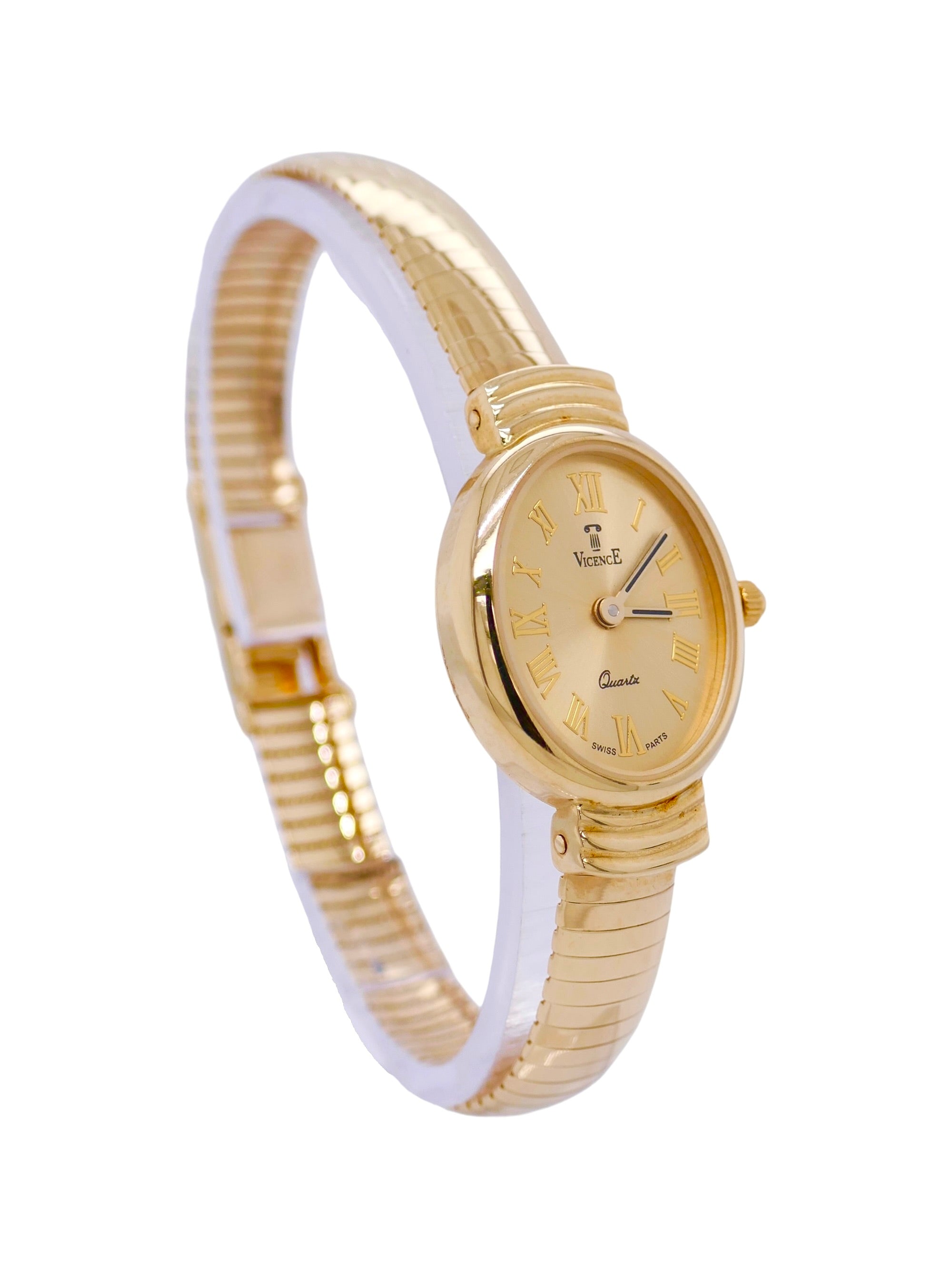 VicencE 14k Gold Oval Watch – New in Original Box